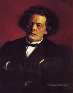  Repin Art - Portrait du pianiste chef d’orchestre et compositeur AG Rubinstein russe réalisme Ilya Repin